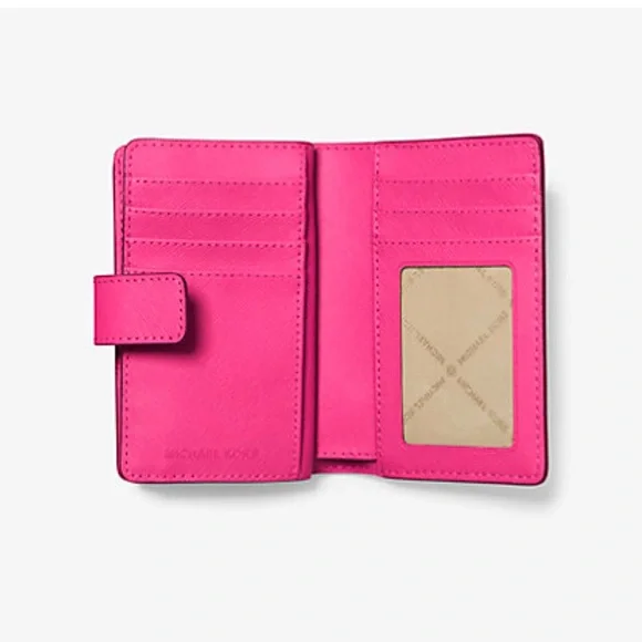 Michael Kors Medium Saffiano Leather Bifold WalletNWT Dragonfruit